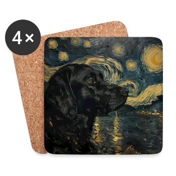 Labrador retriever, Labrador, hund, van gogh - Untersetzer (4er-Set) - Weiß - Vorne