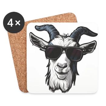 Ziege Goat Sonnenbrille - Untersetzer (4er-Set) - Weiß - Vorne