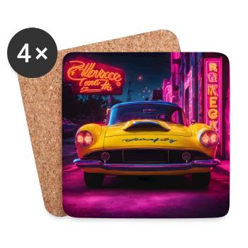 Eclats Rétro - Dessous de verre (lot de 4) - blanc - Devant