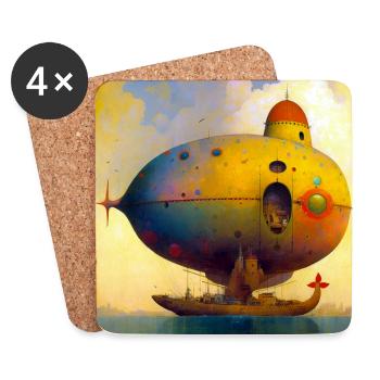 Schiff 02 - Untersetzer (4er-Set) - Weiß - Vorne