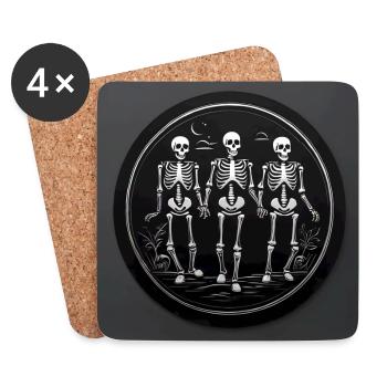 Three Skeletons Radiology Skeleton Design - Coasters (set of 4) - white - Front