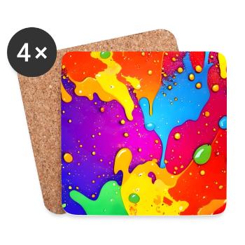 Colorful SplashArt Design Wallpaper Background - Coasters (set of 4) - white - Front