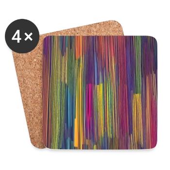 Colorful Stripes Pattern Texture Wallpaper - Coasters (set of 4) - white - Front