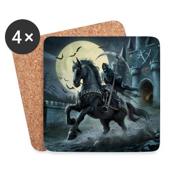 Grim Reaper Grim Reaper Rides by Moonlight - Coasters (set of 4) - white - Front