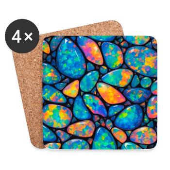 opal pattern - Coasters (set of 4) - white - Front