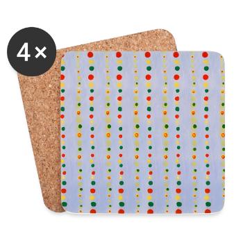 Colorful Japanese Woodblock Print Shima Shima - Coasters (set of 4) - white - Front