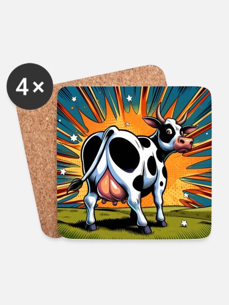 Cow from behind - Coasters (set of 4) - white
