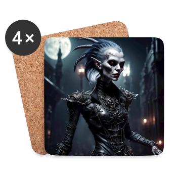 Vamp Alien - Untersetzer (4er-Set) - Weiß - Vorne