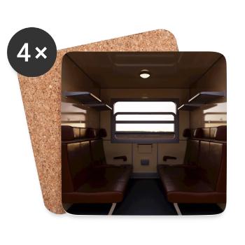 Compartiment de train - Dessous de verre (lot de 4) - blanc - Devant
