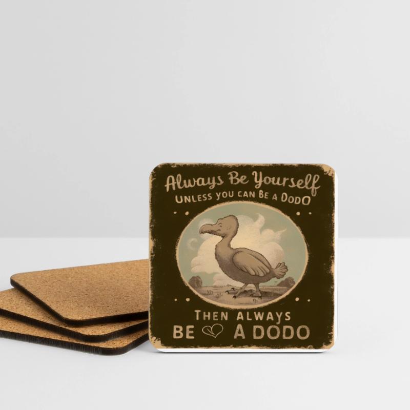 Sei Du selbst oder sei ein Dodo Vintage Design Untersetzer (4er-Set)