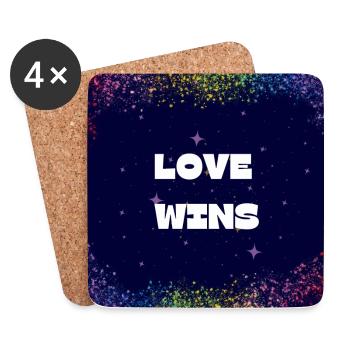 Love Wins - Coasters (set of 4) - white - Front