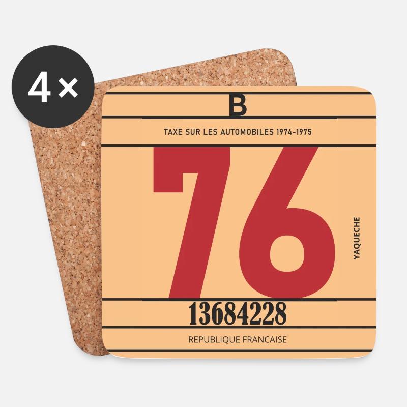 Modèle 76 - Dessous de verre (lot de 4) - blanc