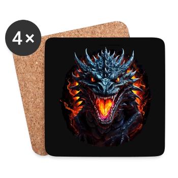 Colorful Fire Dragon for Dragon Fans - Coasters (set of 4) - white - Front