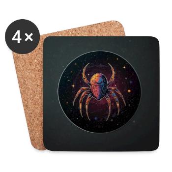 Space Spider in Orbit Outer Space - Coasters (set of 4) - white - Front
