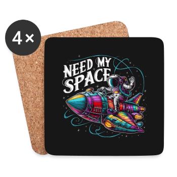 Need my place Spaceman with spaceship - Coasters (set of 4) - white - Front