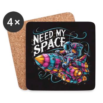 Need my place Spaceman with spaceship - Coasters (set of 4) - white - Front