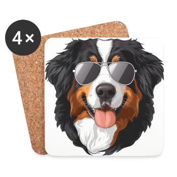 Berner Sennenhund Bernese Mountain Dog sunglasses - Untersetzer (4er-Set) - Weiß - Vorne