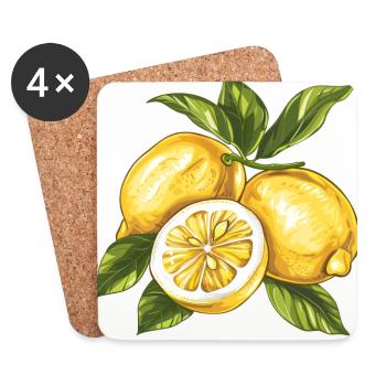 Zitronen Citron - Dessous de verre (lot de 4) - blanc - Devant