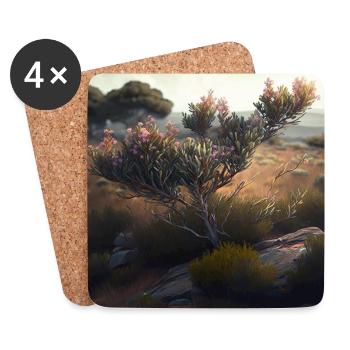 Outback blüht - Untersetzer (4er-Set) - Weiß - Vorne