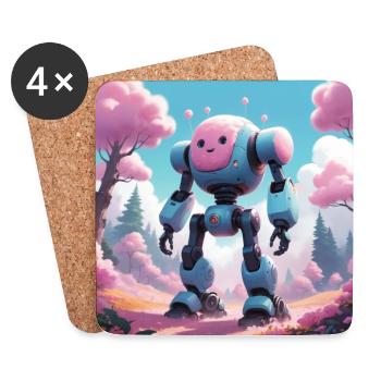 Robot - Untersetzer (4er-Set) - Weiß - Vorne