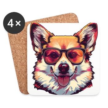 Welsh Corgi Pembroke - Coasters (set of 4) - white - Front