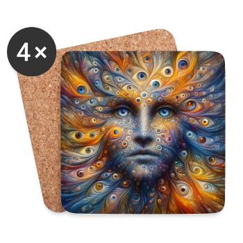 Gesicht aus Augen - Untersetzer (4er-Set) - Weiß - Vorne
