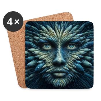 Face of Pisces 3 - Coasters (set of 4) - white - Front