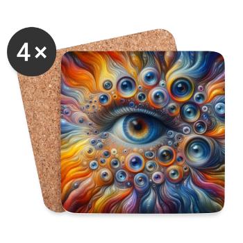 Visage hors des yeux 4 - Dessous de verre (lot de 4) - blanc - Devant