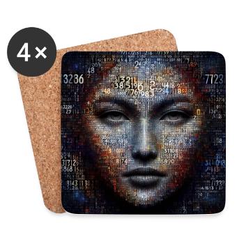 Face des nombres 2 - Dessous de verre (lot de 4) - blanc - Devant