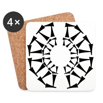 Conception tri-circulaire - Dessous de verre (lot de 4) - blanc - Devant
