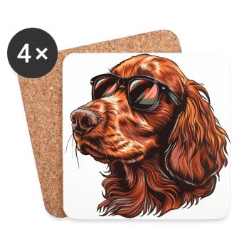 Irish Setter , Irish Red Setter, Hund - Untersetzer (4er-Set) - Weiß - Vorne
