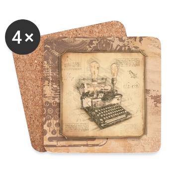 Vintage Art for Authors & Writers - Coasters (set of 4) - white - Front