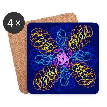 doodle flower - Coasters (set of 4) - white - Front