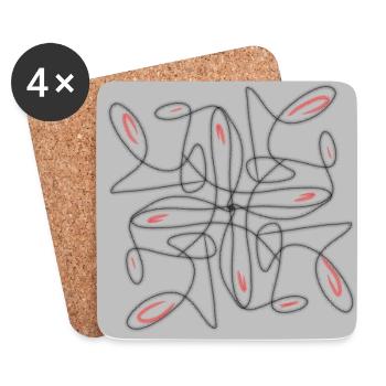 Twisted lines - Coasters (set of 4) - white - Front