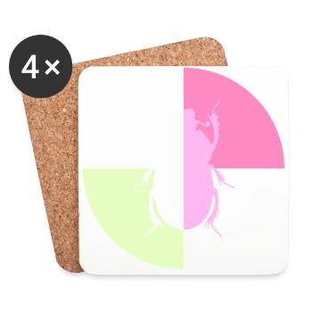 Duo White Pastel Pink - Coasters (set of 4) - white - Front