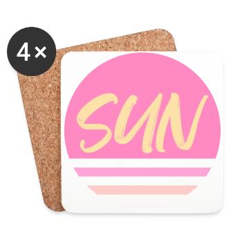 Sun Yellow - Coasters (set of 4) - white - Front