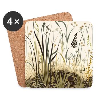 Wildblumenwiese - Untersetzer (4er-Set) - Weiß - Vorne