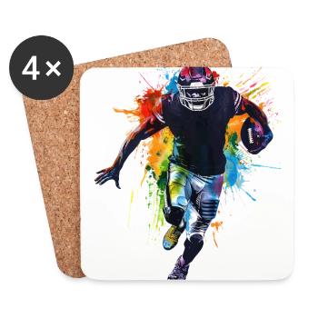 American Football Player - Coasters (set of 4) - white - Front