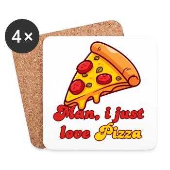Pizza slice - Coasters (set of 4) - white - Front
