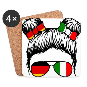 Italia Italian Germany Italy - Coasters (set of 4) - white - Front