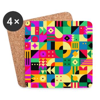 Abstract Modern Garden - Coasters (set of 4) - white - Front