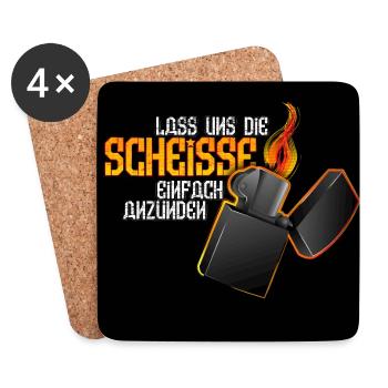 Let's just light up the shit! - Coasters (set of 4) - white - Front
