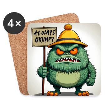 Bad-tempered and grumpy, leave me alone - Coasters (set of 4) - white - Front