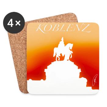 Deutsches Eck Koblenz - Untersetzer (4er-Set) - Weiß - Vorne