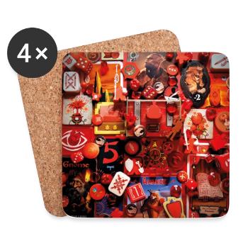 JEUX • ROUGE - Dessous de verre (lot de 4) - blanc - Devant