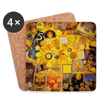 JEUX • JAUNE - Dessous de verre (lot de 4) - blanc - Devant