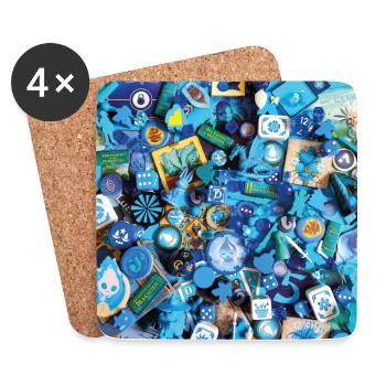 SPIELE • BLAU - Untersetzer (4er-Set) - Weiß - Vorne