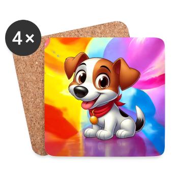 Fox Terrier 5 - Coasters (set of 4) - white - Front