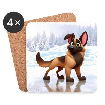 Malinois 2 - Coasters (set of 4) - white - Front