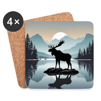 Elch im See - Nordland Alaska Kanada - Untersetzer (4er-Set) - Weiß - Vorne